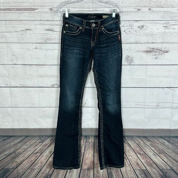 Silver Jeans Denim - Silver Jeans Suki Womens Size 25 Bootcut Western Rodeo Cowgirl Thick Stitch